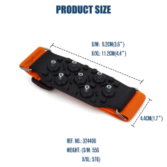 Ice Cleats Mid-Sole with 7 Tungsten Spikes Snow Traction Cleats Anti Slip Crampon Adjustable Strap