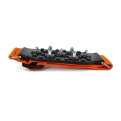 Ice Cleats Mid-Sole with 7 Tungsten Spikes Snow Traction Cleats Anti Slip Crampon Adjustable Strap