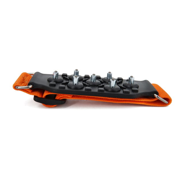 Ice Cleats Mid-Sole with 7 Tungsten Spikes Snow Traction Cleats Anti Slip Crampon Adjustable Strap