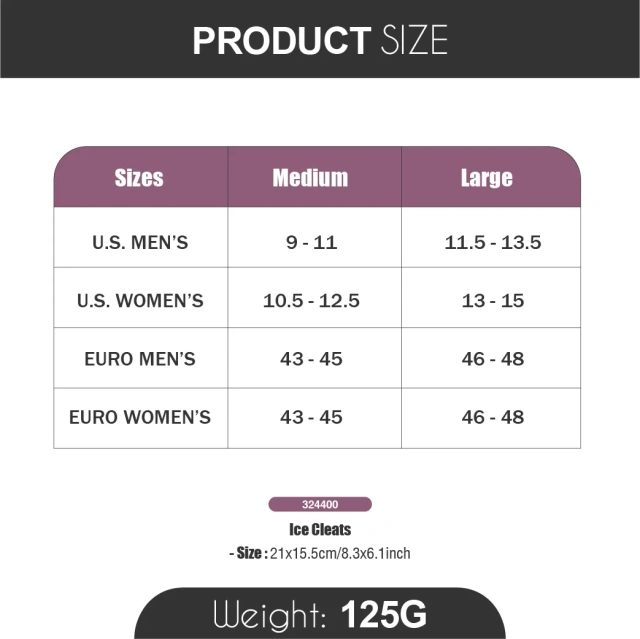 Outdoor Ice Cleats for Hiking Boots and Different Styles Shoes Effective Skid Protection and Suitable for Multiple Scenarios