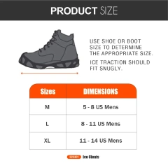 Anti Slip 10 Teeth Spikes Studs Snow Crampons Adjustable Ice Traction Grips for Shoes Boot