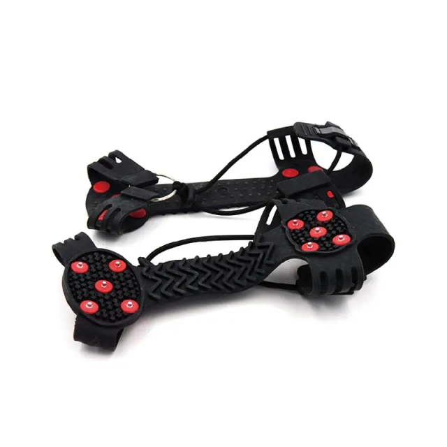 Anti Slip 10 Teeth Spikes Studs Snow Crampons Adjustable Ice Traction Grips for Shoes Boot