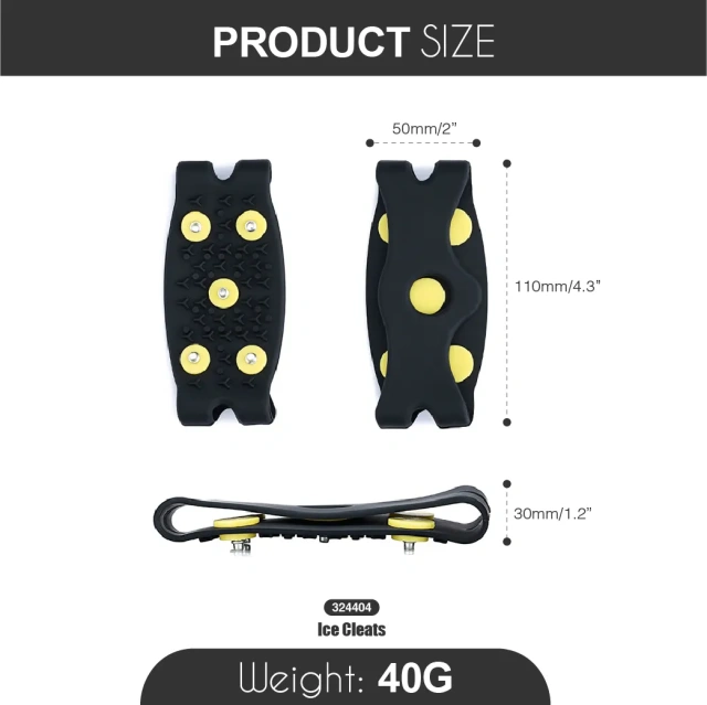 5 Steel Studs Non-Slip Silicone Ice Cleat,Effective Skid Protection and Suitable for Multiple Scenarios