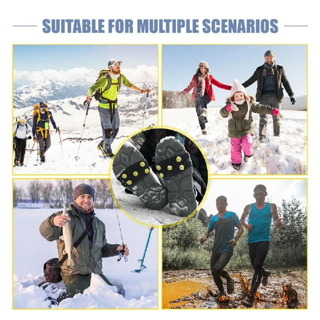 5 Steel Studs Non-Slip Silicone Ice Cleat,Effective Skid Protection and Suitable for Multiple Scenarios