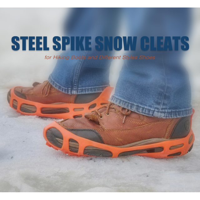 Outdoor Ice Cleats for Hiking Boots and Different Styles Shoes 24 Spikes Crampons Prevent Outdoor Activities from Wrestling