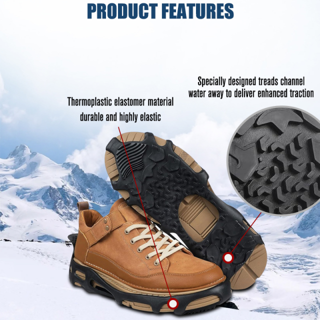 Spikless Ice Cleats Black Winter Grippers Perfect for Transitioning Between Outdoor&Indoor Surface Anti Slip Spikless Crampons