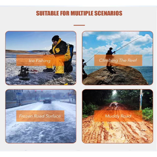 Spikless Ice Cleats Black Winter Grippers Perfect for Transitioning Between Outdoor&Indoor Surface Anti Slip Spikless Crampons