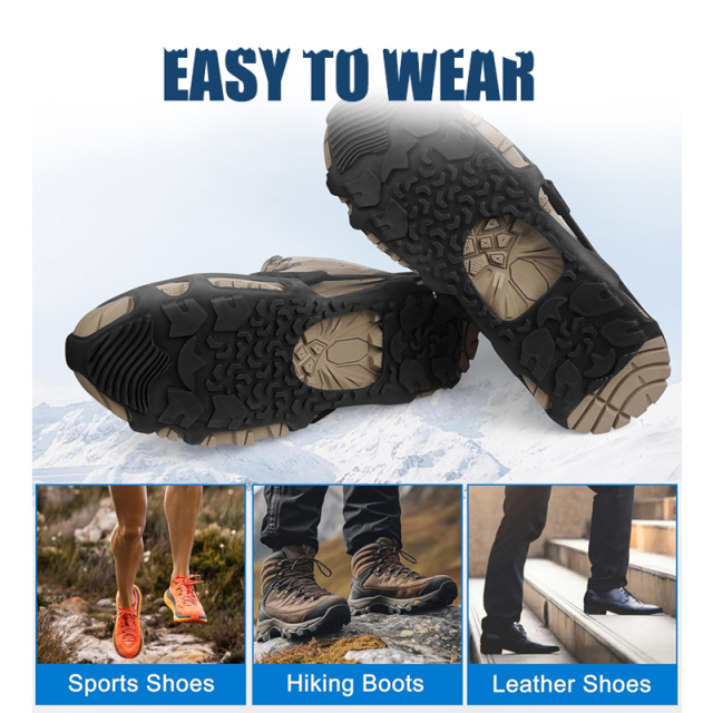 Spikless Ice Cleats Black Winter Grippers Perfect for Transitioning Between Outdoor&Indoor Surface Anti Slip Spikless Crampons