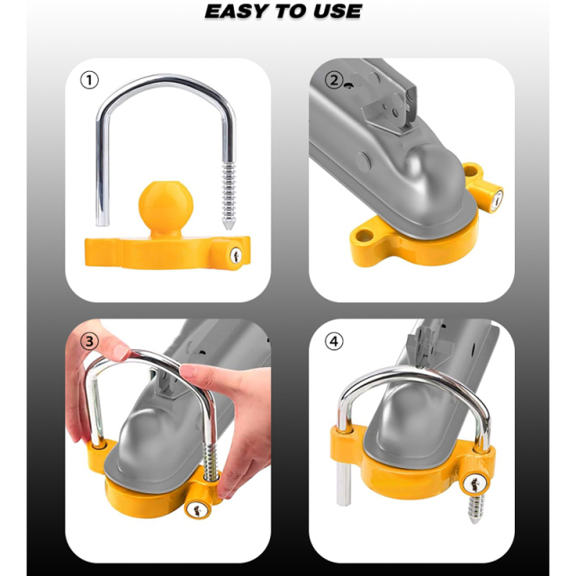 Universal Coupler Lock Trailer Locks Ball Hitch Trailer Hitch Lock Adjustable Security