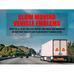 Slow Moving Vehicle Emblems Orange Base with Reflective Border
