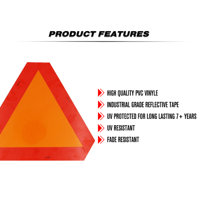 Slow Moving Vehicle Emblems Orange Base with Reflective Border