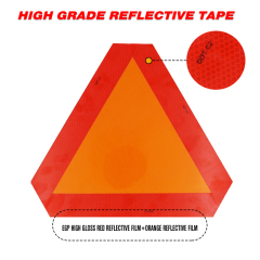 Slow Moving Vehicle Emblems Orange Base with Reflective Border