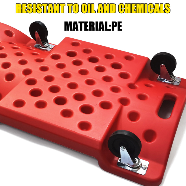 40" Heavy Duty Plastic Creeper with Padded Headrest and 6 Casters