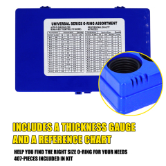 407 Pieces SAE Universal O-Ring Kit Rubber Seals O Rings