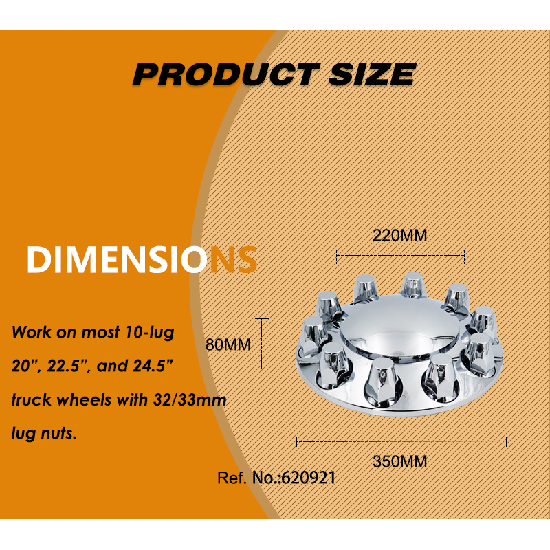 Chromed Front Axle Lug nut cover set
