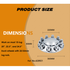 Chromed Front Axle Lug nut cover set