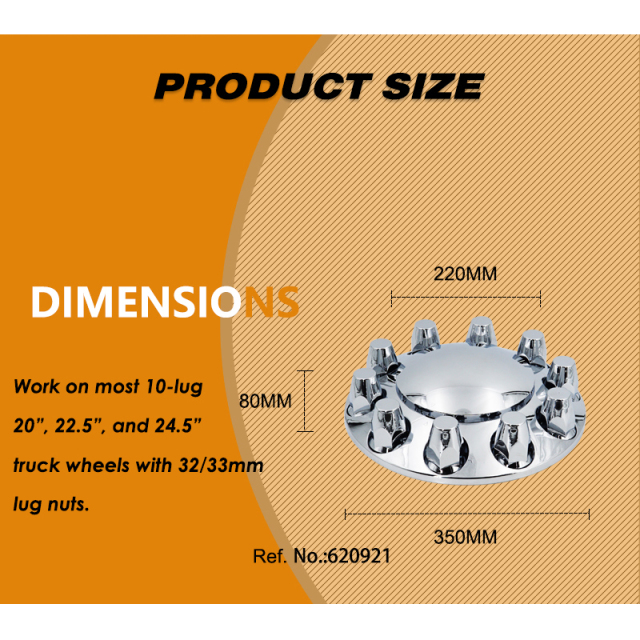 Chromed Front Axle Lug nut cover set