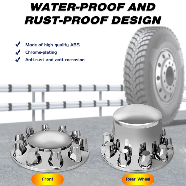 ABS Chrome Rear Wheel Axle Cover With Removable Hub Cap Threaded Nut Covers