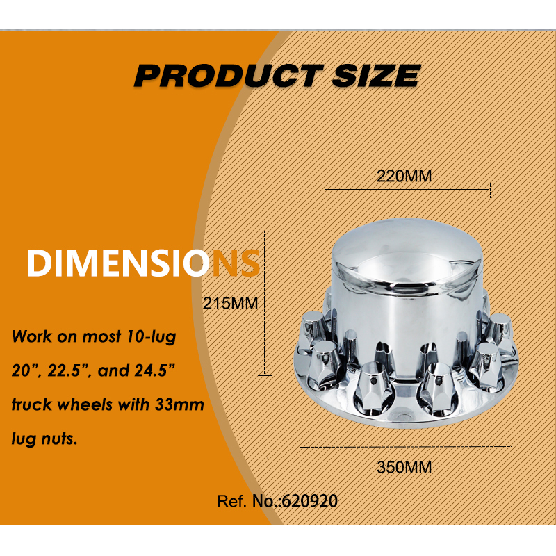 ABS Chrome Rear Wheel Axle Cover With Removable Hub Cap Threaded Nut Covers