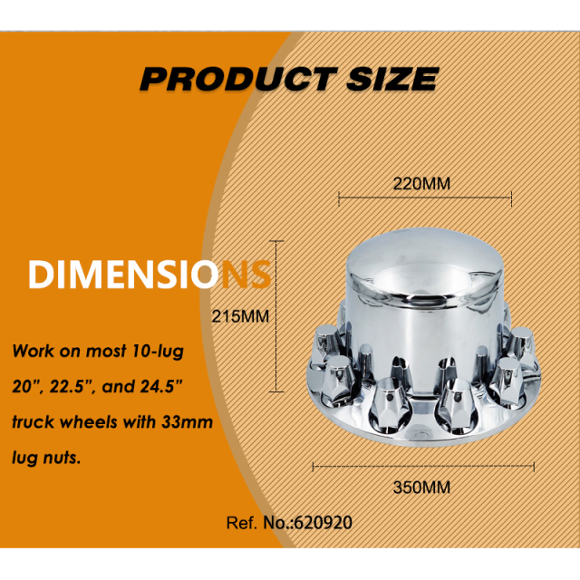 ABS Chrome Rear Wheel Axle Cover With Removable Hub Cap Threaded Nut Covers