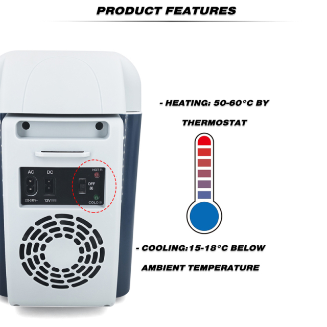 12V DC Portable 7.5L Thermoelectric Cooler and Warmer Auto Camping Car Freezer Portable Refrigerator Cooler
