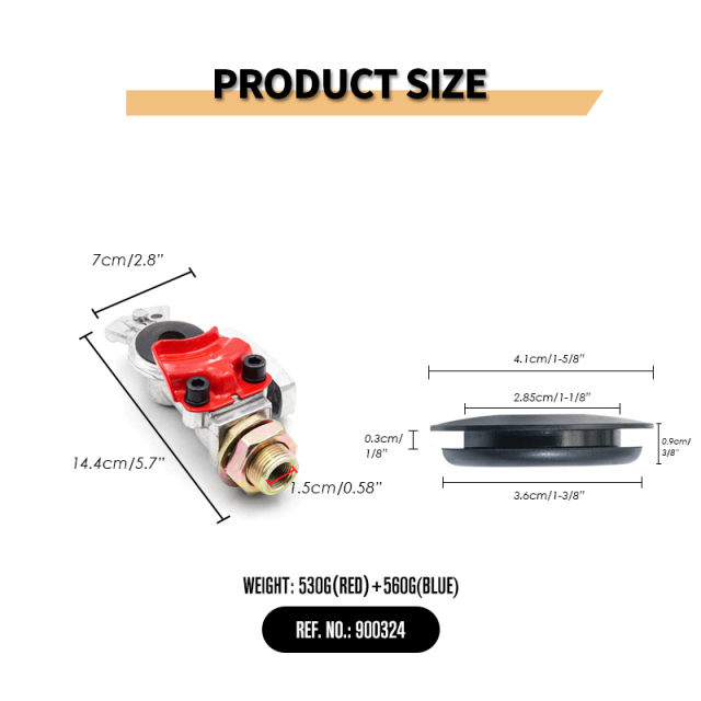 Aluminum Gladhand Glad Hand With Valve Switch Air Hose Brake Coupling Service Handshake for Truck Trailer RVs