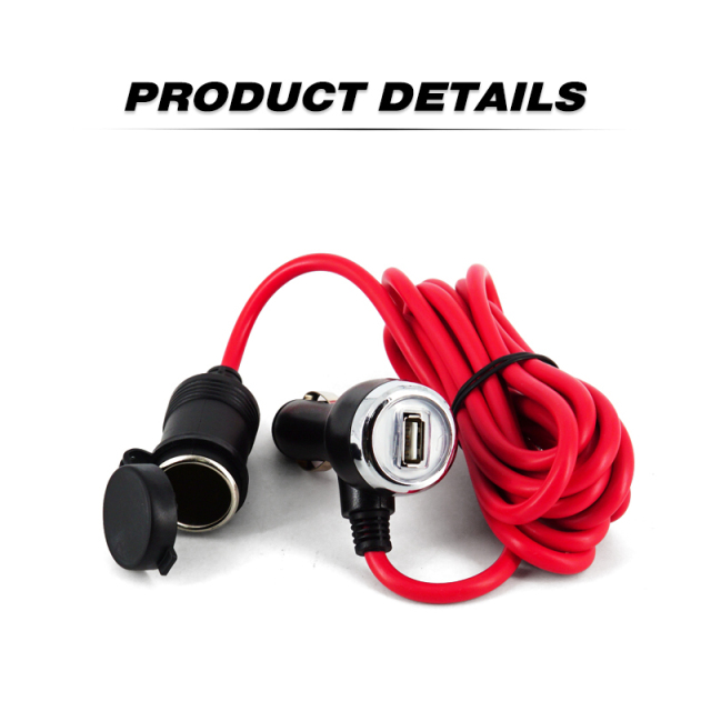 Power Outlet 12 Volt Extension Outlet with USB Port