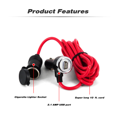 Power Outlet 12 Volt Extension Outlet with USB Port