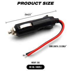 12V Fused Cigarette Lighter Plug with Leads