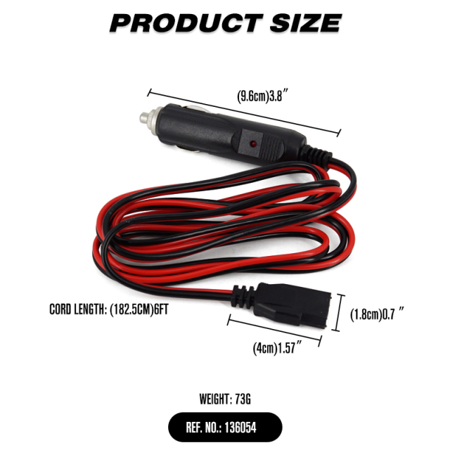 12V Power Cord For 3-pin CB Radios