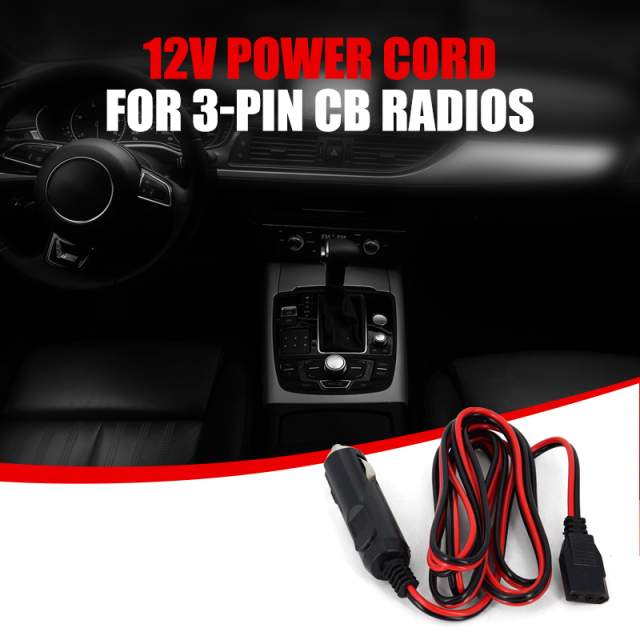 12V Power Cord For 3-pin CB Radios