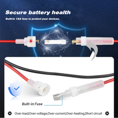 Heavy Duty 16AWG with15A Fuse 12V Power Cord For 3-pin CB Radios