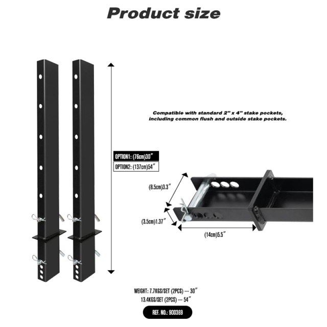 30 Inch 54 Inch Adjustable C Channel Pipe Stake for Flatbed Trailer