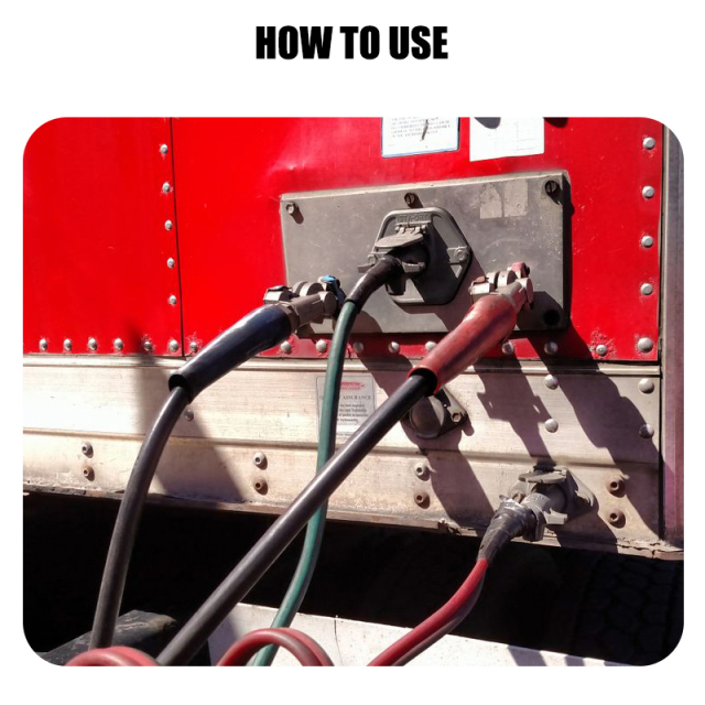 3 in 1 Air Brake Power Lines Hose Wrap 7 Way Electrical Cable Assembly with Handle Grip for Semi Truck Trailer Tractor