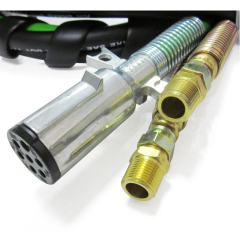 3 in 1 Air Brake Power Lines Hose Wrap 7 Way Electrical Cable Assembly with Handle Grip for Semi Truck Trailer Tractor