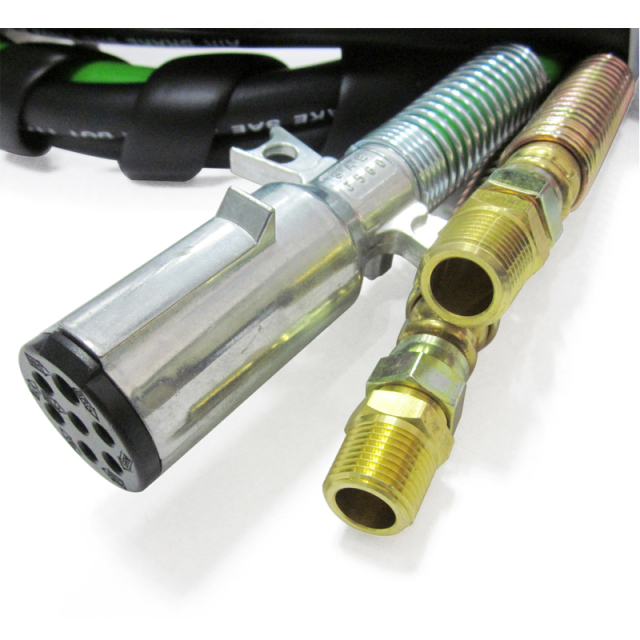 3 in 1 Air Brake Power Lines Hose Wrap 7 Way Electrical Cable Assembly with Handle Grip for Semi Truck Trailer Tractor