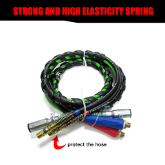 3 in 1 Air Brake Power Lines Hose Wrap 7 Way Electrical Cable Assembly with Handle Grip for Semi Truck Trailer Tractor