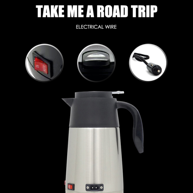 12v/24v Portable Car Electric Boiling Hot Water Heater Kettle Boiler for Car