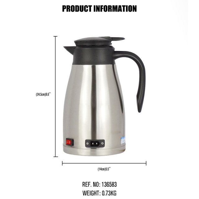 12v/24v Portable 1.3L Car Electric Boiling Hot Water Heater Kettle Boiler for Car