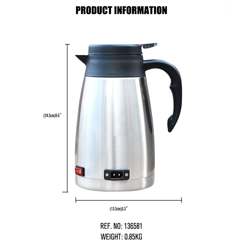 12v/24v Portable 1.2L Car Electric Boiling Hot Water Heater Kettle Boiler for Car
