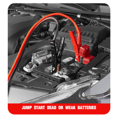 Jumper Cables 1 Gauge 25 Feet Heavy Duty Booster Cables with Carry Bag Jump Start Dead or Weak Batteries for Car