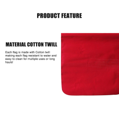 FMCSA 393.87 Approved 18 X 18 Inch Red Soild Cotton Safety Flag With Bungee Cord