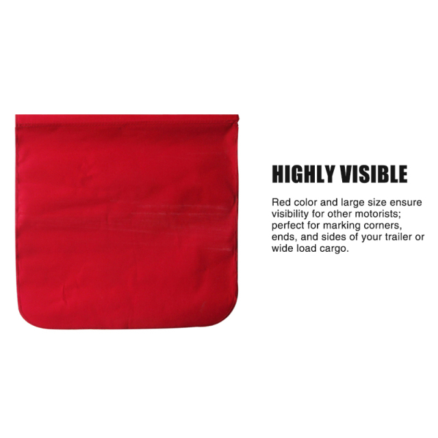 FMCSA 393.87 Approved 18 X 18 Inch Red Soild Cotton Safety Flag With Bungee Cord