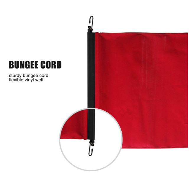 FMCSA 393.87 Approved 18 X 18 Inch Red Soild Cotton Safety Flag With Bungee Cord