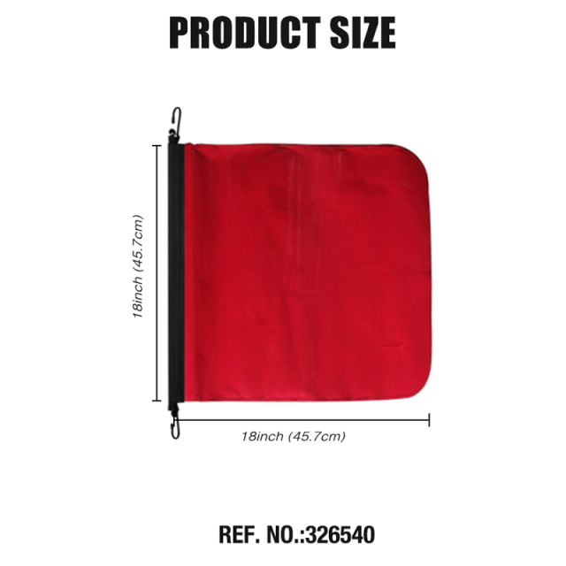 FMCSA 393.87 Approved 18 X 18 Inch Red Soild Cotton Safety Flag With Bungee Cord