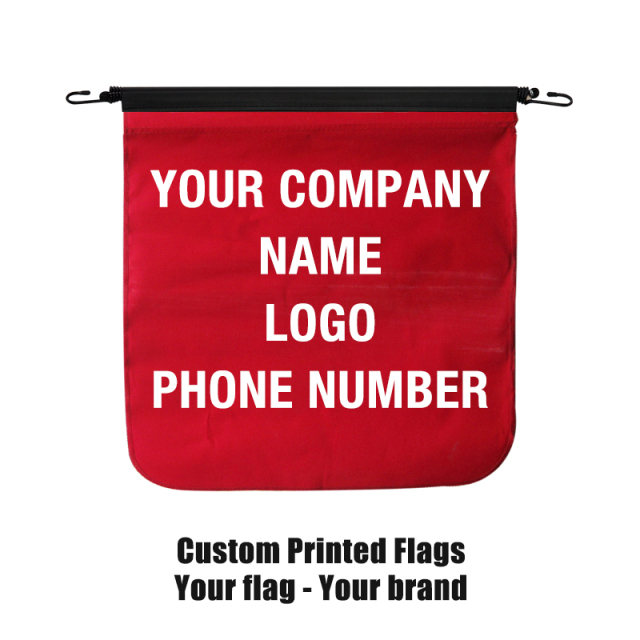 FMCSA 393.87 Approved 18 X 18 Inch Red Soild Cotton Safety Flag With Bungee Cord