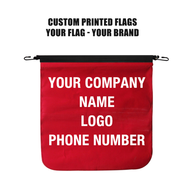 FMCSA 393.87 Approved 18 X 18 Inch Red Soild Cotton Safety Flag With Bungee Cord