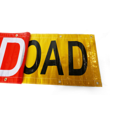 FMCSA 393.87 Approved Silk Screen Print UV Resistant Grade 4 18"x 96" Reversible "D" and Oversize Load Banners