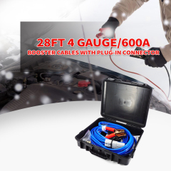Jumper Cables 28FT 4 Gauge/600A Booster Cables with Plug-in Connector
