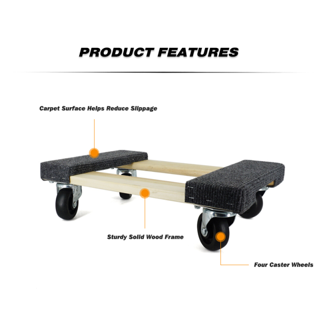 18 In. X 12 In. Hardwood Furniture Moving Dolly